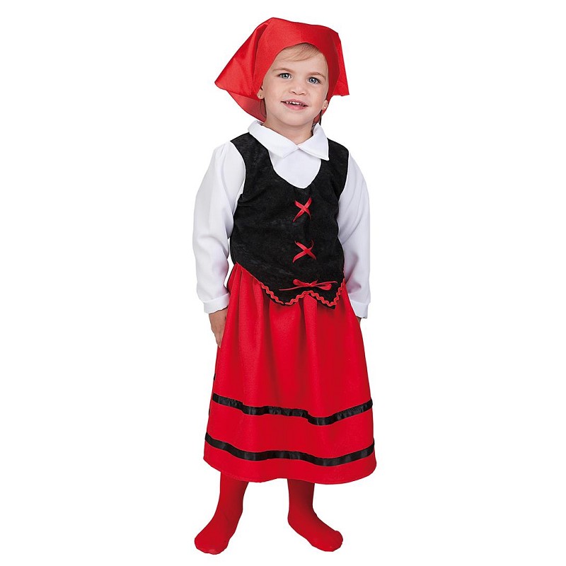 haz Bailarín Ananiver Disfraz de Pastorcita con Pañuelo Rojo para Bebé - MiDisfraz