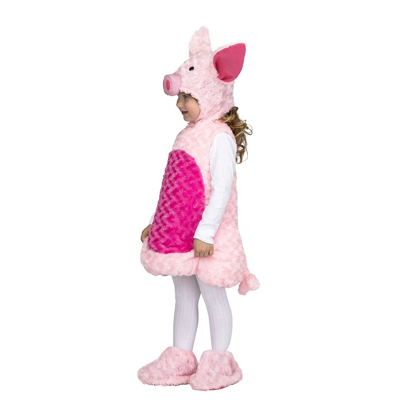 Disfraz De Cerdito Para Bebé – Mono Enterizo Rosa Con Gorro Y Patucos – Ideal Para Disfraz De Peppa Pig – Tallas De 1 A 12 Meses