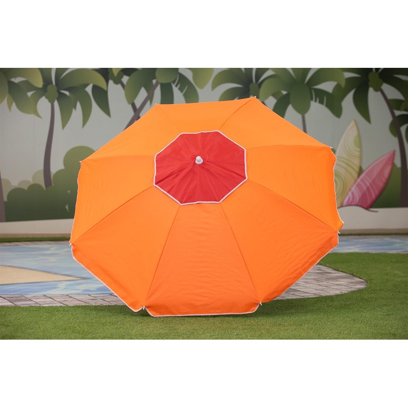 Sombrilla Naranja Playa 28/32 , Oxford/Solar C/Airvent, Varilla Fibra