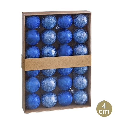 24 Bolas de Navidad Azul...