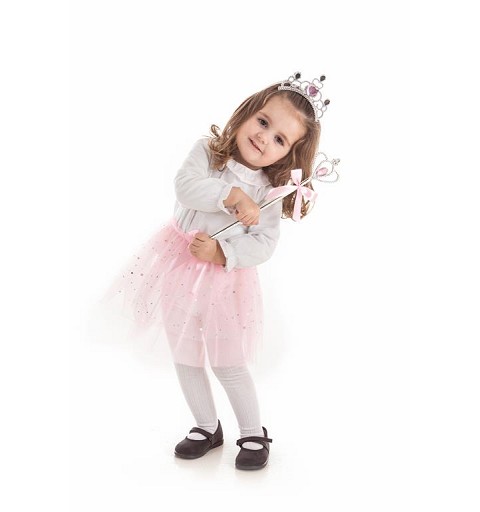 Tutu Rosa Estrellitas Plata