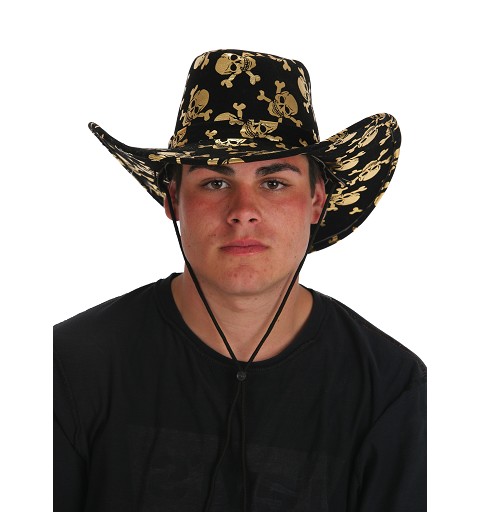 Sombrero Cowboy Calaveras Oro