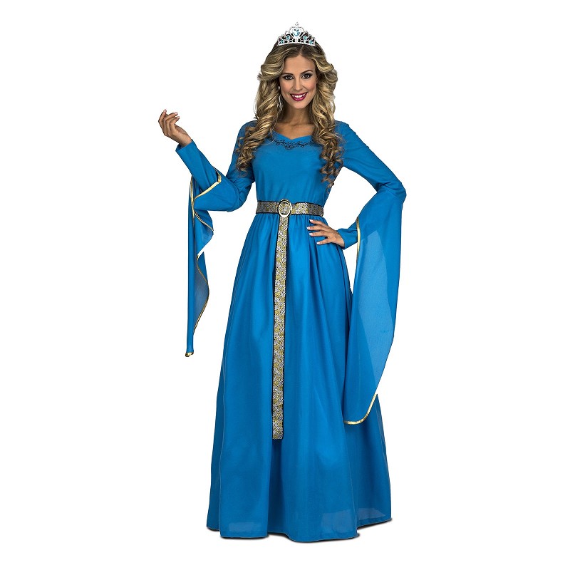 visa más Aniquilar Disfraz de Princesa Medieval Azul Mujer