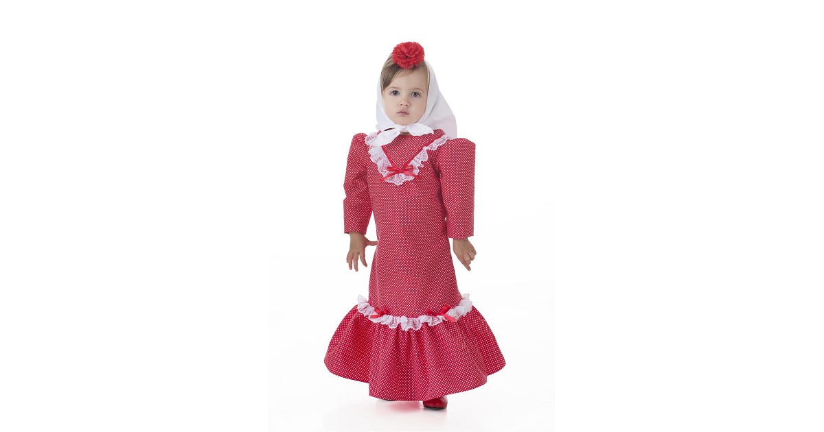 Disfraz De Chulapa Para Niña – Vestido, Pañuelo Y Bolsa – Apto Desde 3 Años – FYASA
