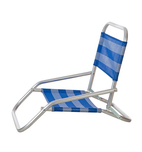 Silla Ras Aluminio Rayas Azul
