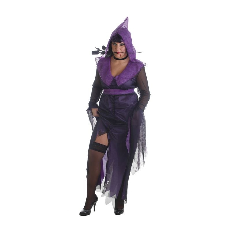 Disfraz de Dama de la Noche Morado y Negro para Mujer - MiDisfraz Disfraz de Dama de la Noche Morado y Negro para Mujer - MiDisfraz