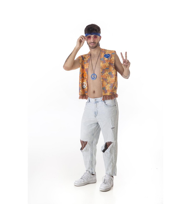 Chaleco Hippie De Antelina Con Flecos Para Adulto – Disfraz De Los 70 Para Fiestas Temáticas Y Carnaval, Talla Única