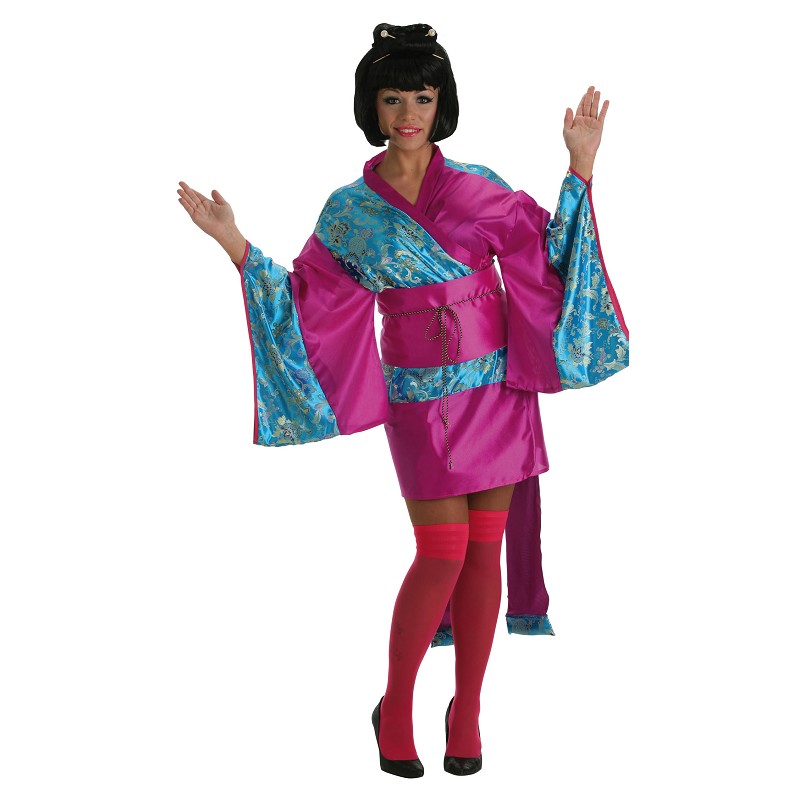 suave en progreso repollo Disfraz de Geisha Ikita en Rosa y Azul para Mujer - MiDisfraz