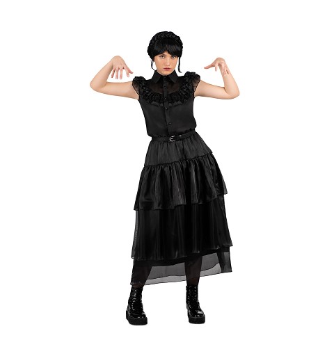 Disfraz Familiar Gótico Para Halloween - Estilo Personaje De Película, 100% Algodón, Talla Regular, Completo Con Accesorios