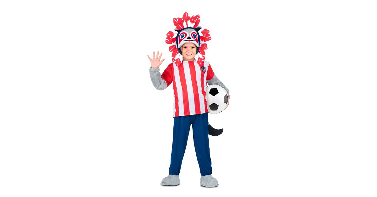 My Other Me Disfraz De Indi Fútbol Atlético De Madrid – Gorro, Camiseta, Pantalón, Cola Y Cubrebotas – Talla 7-9 Años – Unisex Para Fiestas Deportivas