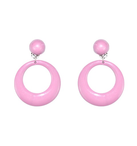 Pendientes Aro Rosa 6 cm