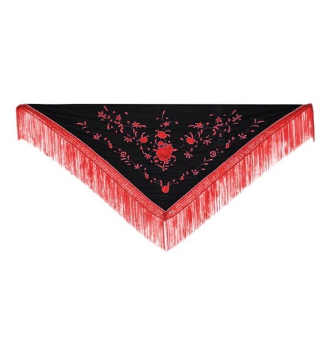 Mantón Negro/Rojo 190 cm