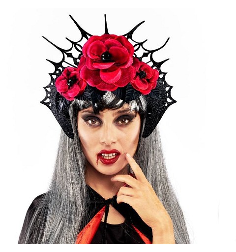 Diadema Gótica Rosas Rojas