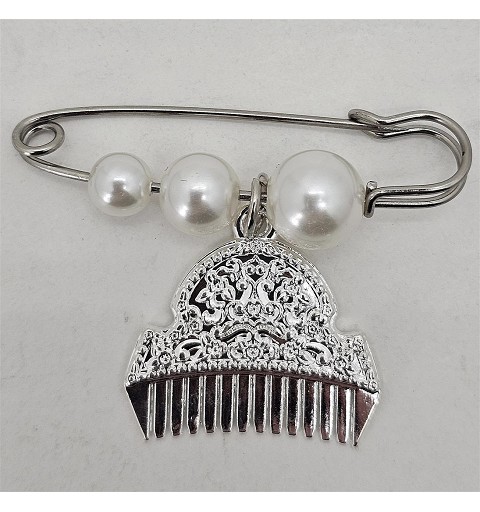 Broche Fallas Plata, Perlas...