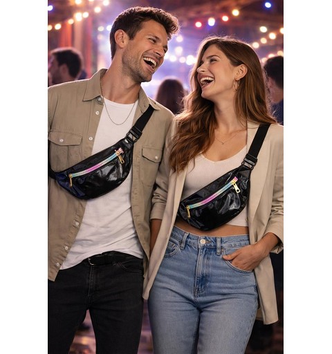 Riñonera Negra Metalizada