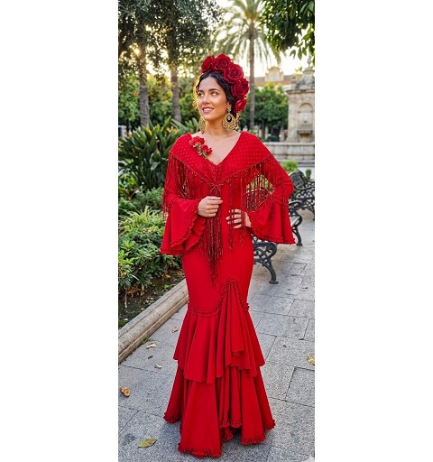 Vestido Flamenca Málaga Rojo