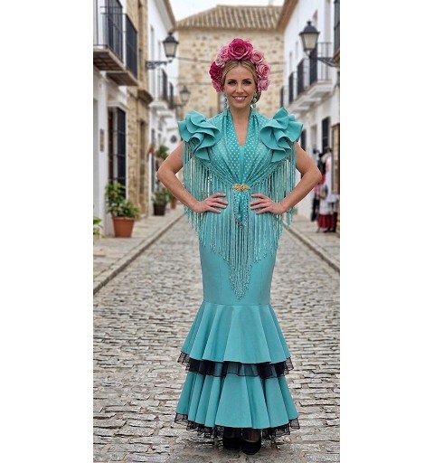 Vestido Flamenca Cádiz Agua...