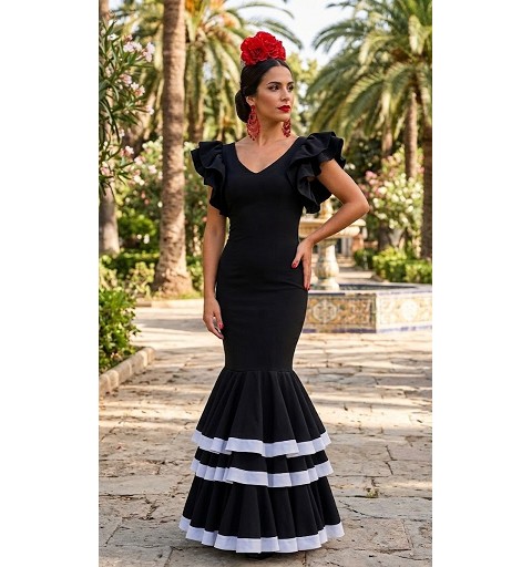 Vestido Flamenca Cádiz Negro