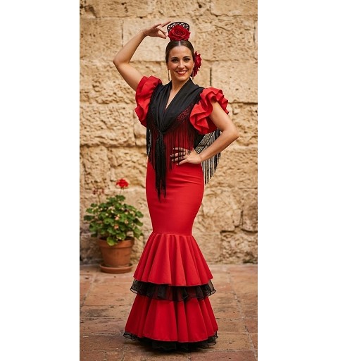 Vestido Flamenca Cádiz Rojo