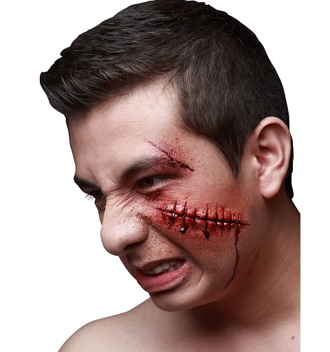 Cicatriz Latex Zombie Cosida
