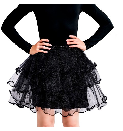 Tutu Volantes Negro 30 cm....