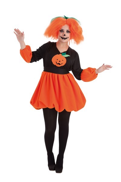 patata Imaginativo estoy feliz Vestido de Calabaza con Peluca y Bolso para Mujer - MiDisfraz