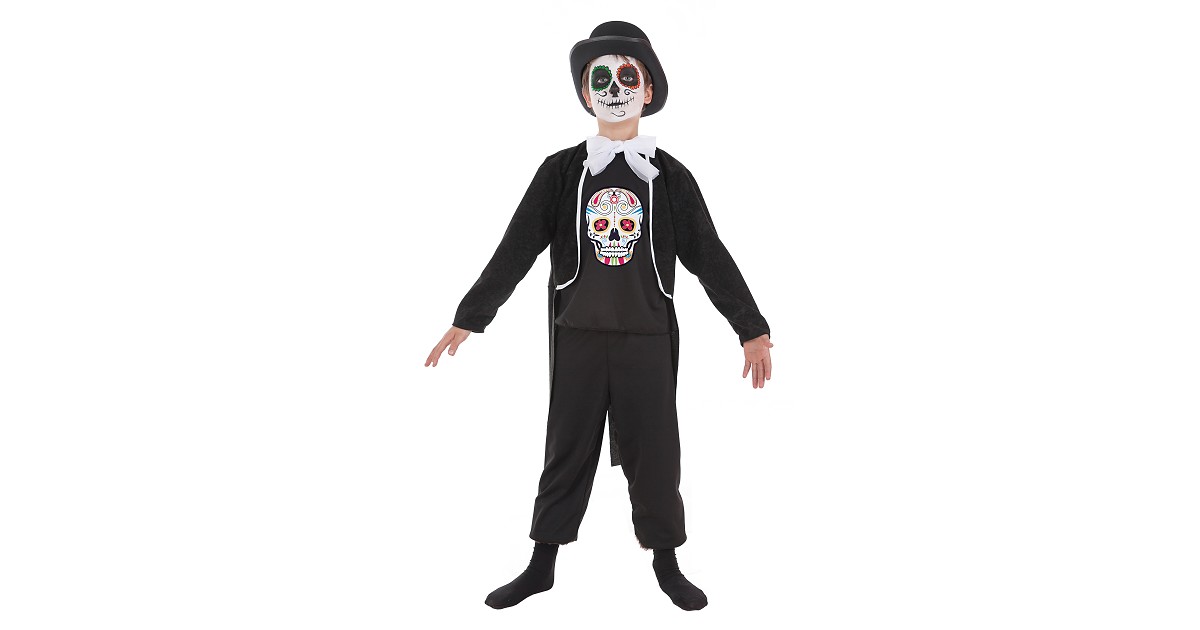 Disfraz de Calavera Mexicana con Bombín para Niño MiDisfraz