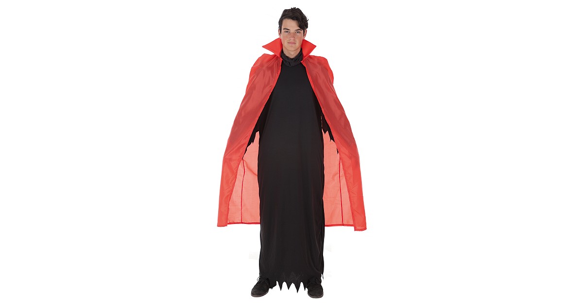 Capa Larga Roja De Vampiro De 140 Cm – Cuello Alto, Talla Única Unisex, Perfecta Para Halloween Y Fiestas De Disfraces, Con Costuras Reforzadas