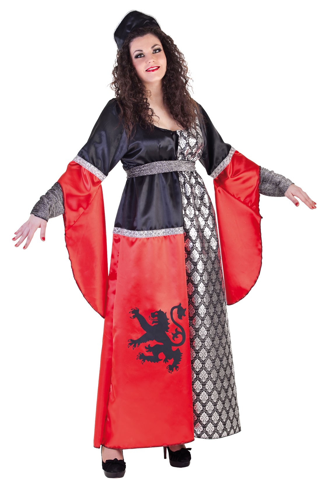 Disfraz de reina de león para mujer medieval traje rojo vestido para mujer