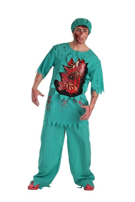 El extraño Marcha mala Mojado Disfraz de Enfermero Zombie con Gorro para Adulto - MiDisfraz
