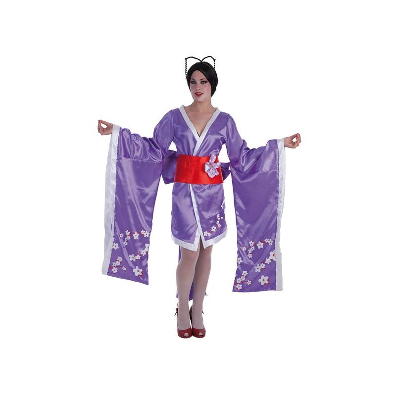 Estúpido atravesar código postal Disfraz de Geisha Morado con Cinturón para Mujer - MiDisfraz