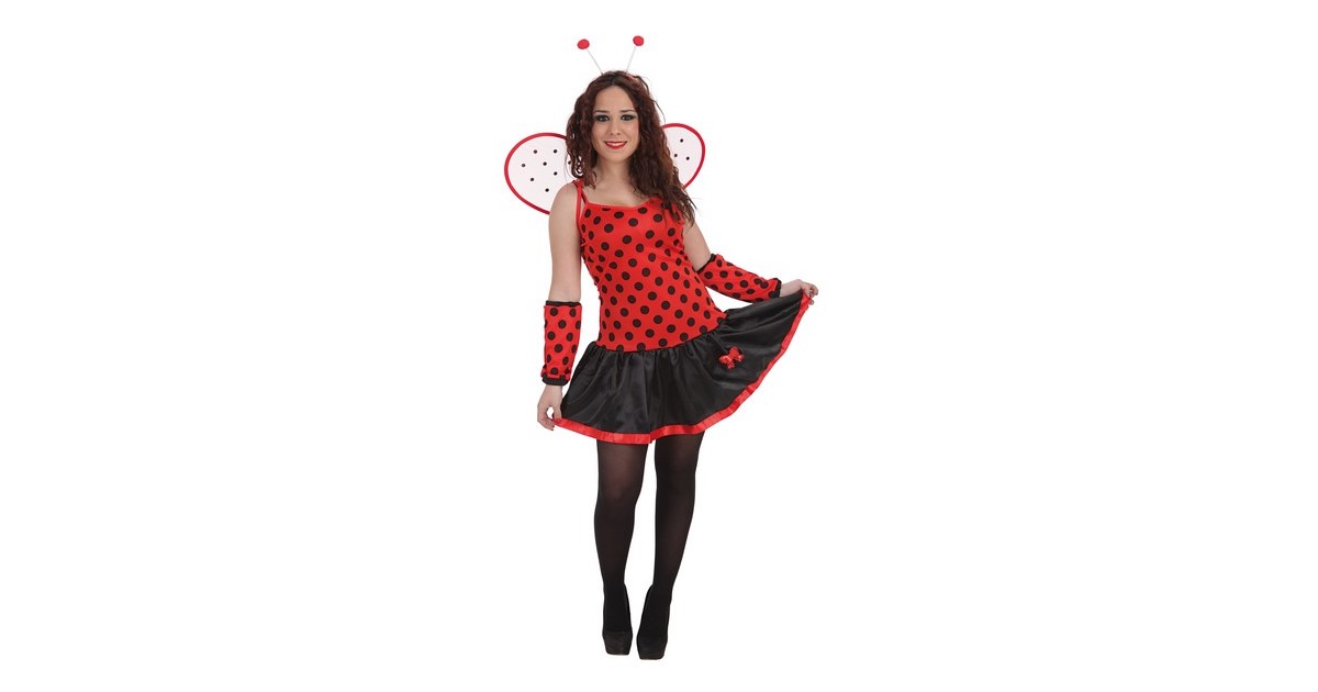 Disfraz De Mariquita Para Mujer Con Capa Y Diadema – Ideal Para Carnaval, Halloween Y Fiestas Temáticas