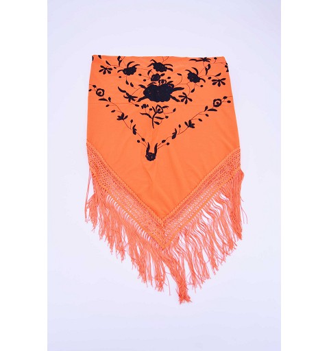 Manton bordado Malaga Naranja