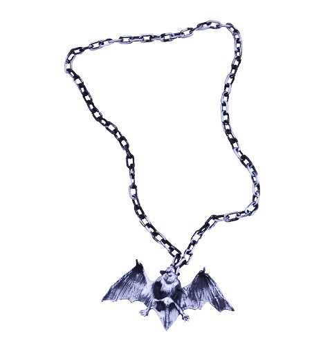 Collar murciélago plateado...
