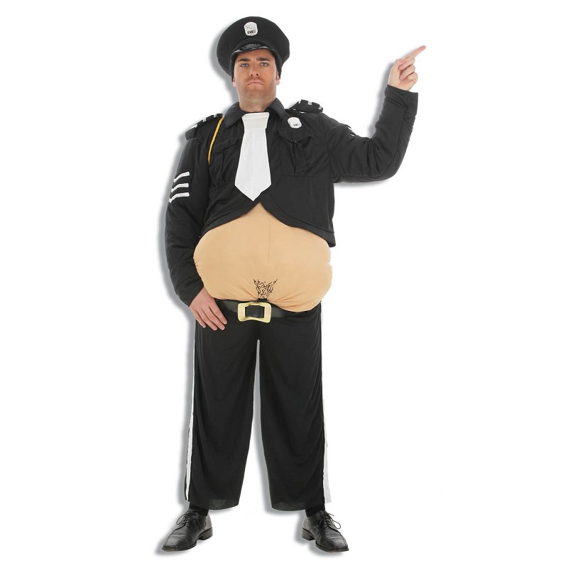Disfraz de Policía Barrigón con Gorra para Adulto - MiDisfraz
