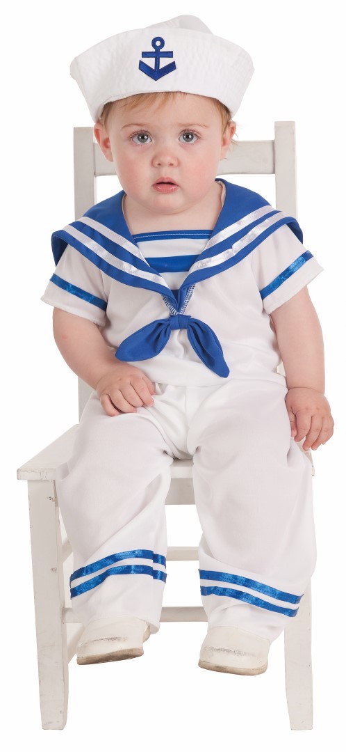 Saliente Musgo Armstrong Disfraz de Marinero Clásico Blanco para Bebé de 1 año - MiDisfraz