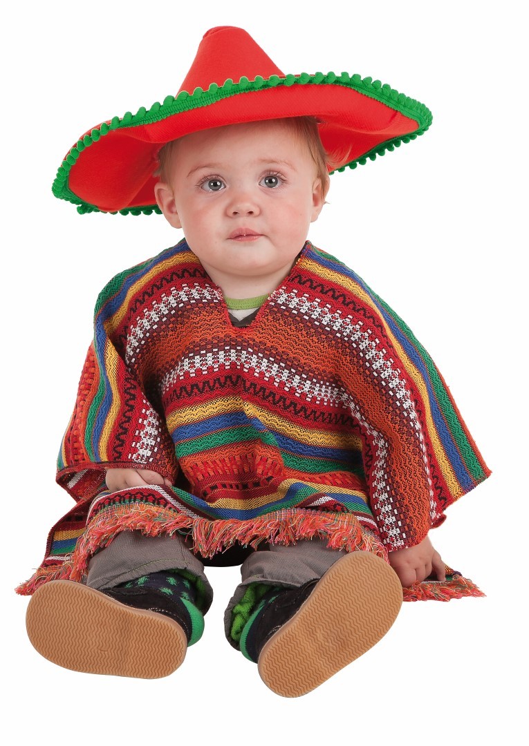 Disfraz de Mexicano con Poncho y Sombrero para Bebé - MiDisfraz