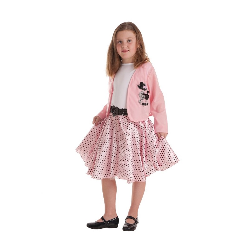 Disfraz de los años 50 con Falda en Rosa para Ñiña - MiDisfraz Disfraz de los años 50 con Falda en Rosa para Ñiña - MiDisfraz