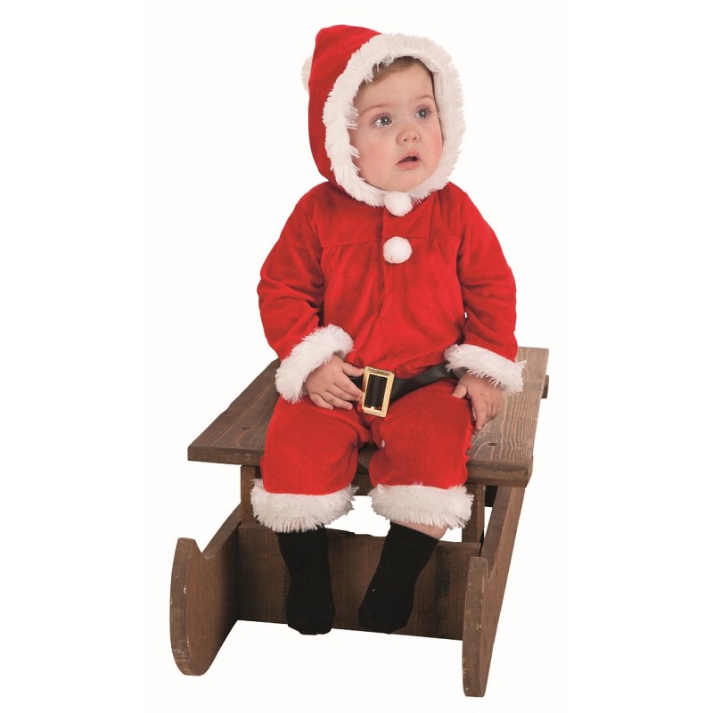 Disfraz Papá Noel con Capucha para Bebé de 6 meses - MiDisfraz