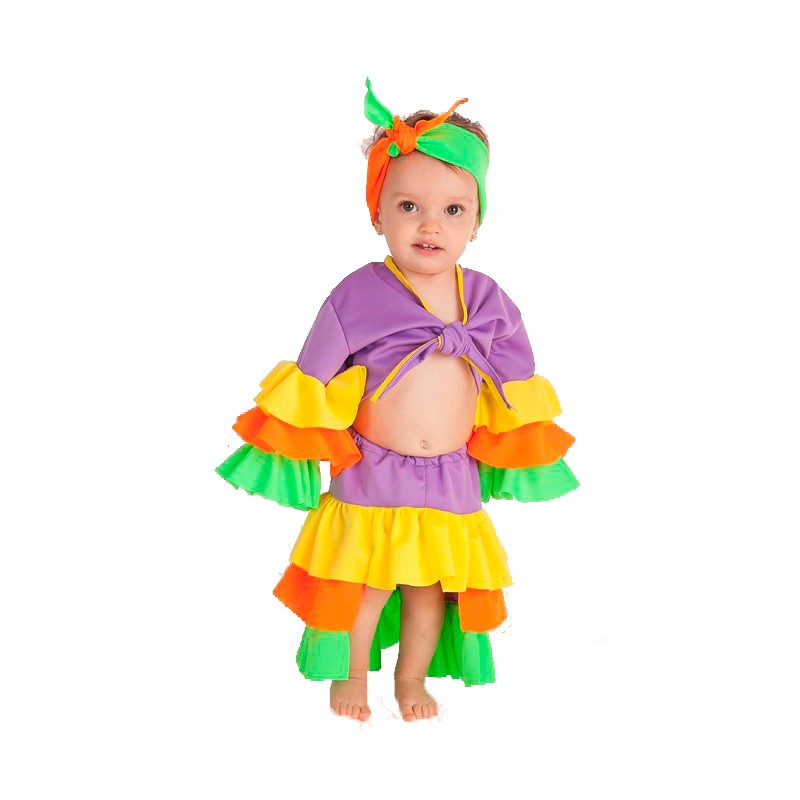 Disfraz de Cubana Pañuelo para Bebé de 1 a 2 años - MiDisfraz