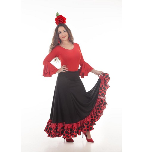 Falda Sevillana Negro/Rojo...