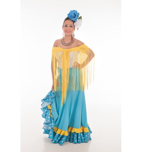 Falda Sevillana Turquesa Baile