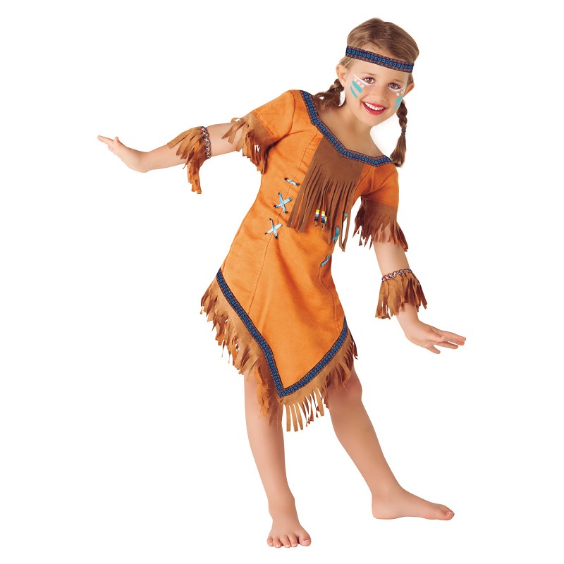 Disfraz de India Cherokee con Manguitos para Niña - MiDisfraz