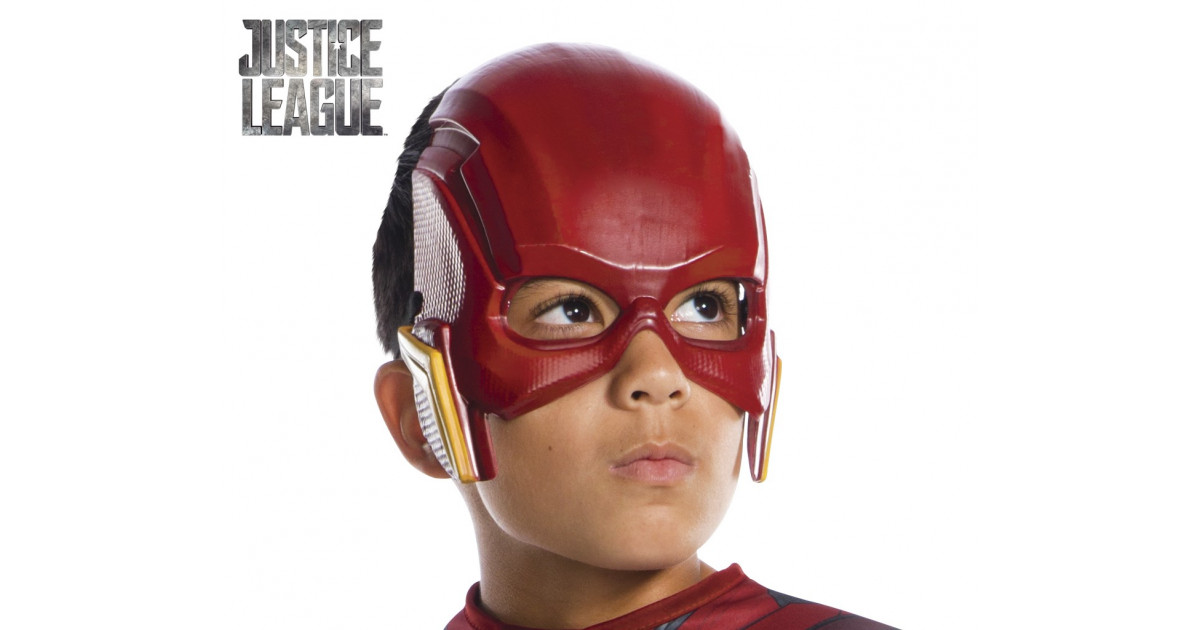 Brújula Percepción Despedida Máscara de Color Rojo y Amarillo de Flash para Niño - MiDisfraz
