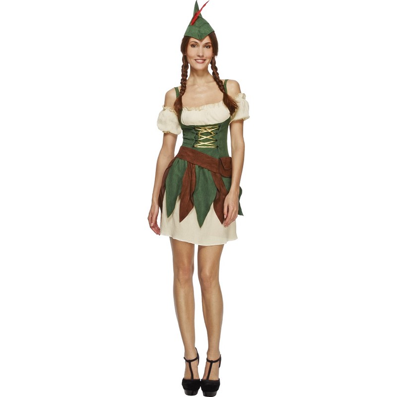 Disfraz de Arquera del Bosque con Gorro para Mujer - MiDisfraz