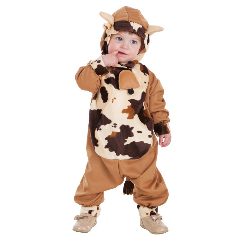 Margaret Mitchell Cámara tierra principal Disfraz de Vaca Marrón con Cuernos para Bebé de 1 año - MiDisfraz
