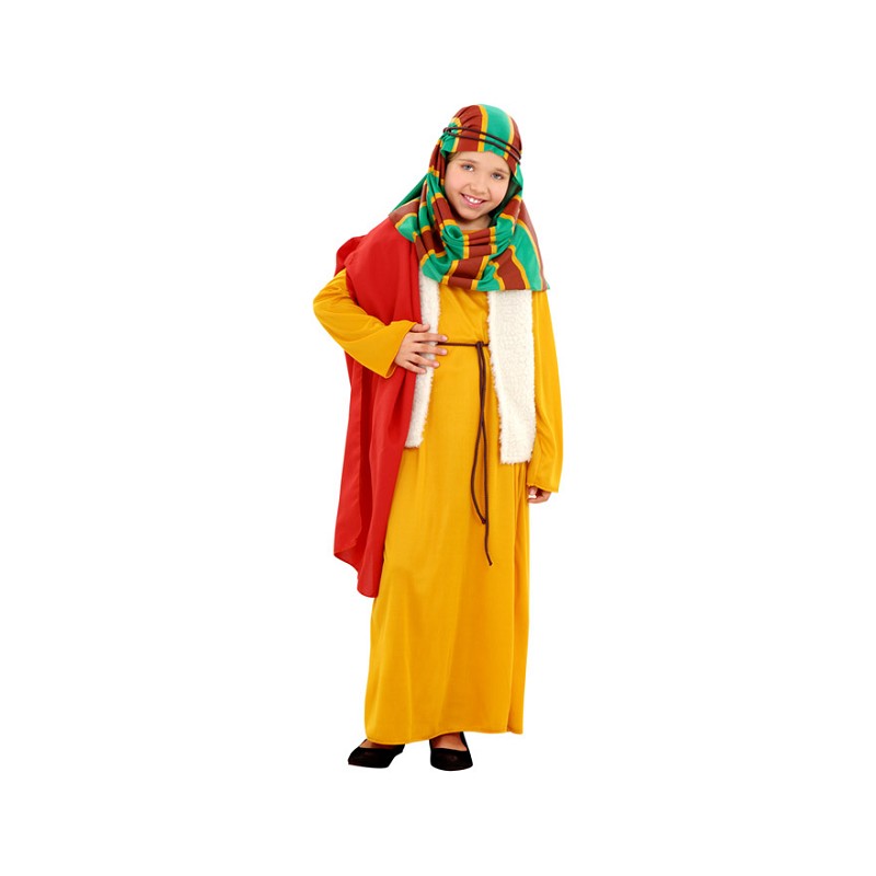 Decrépito aficionado esposa Disfraz Amarillo de Hebrea con Manto Rojo para Niña - MiDisfraz