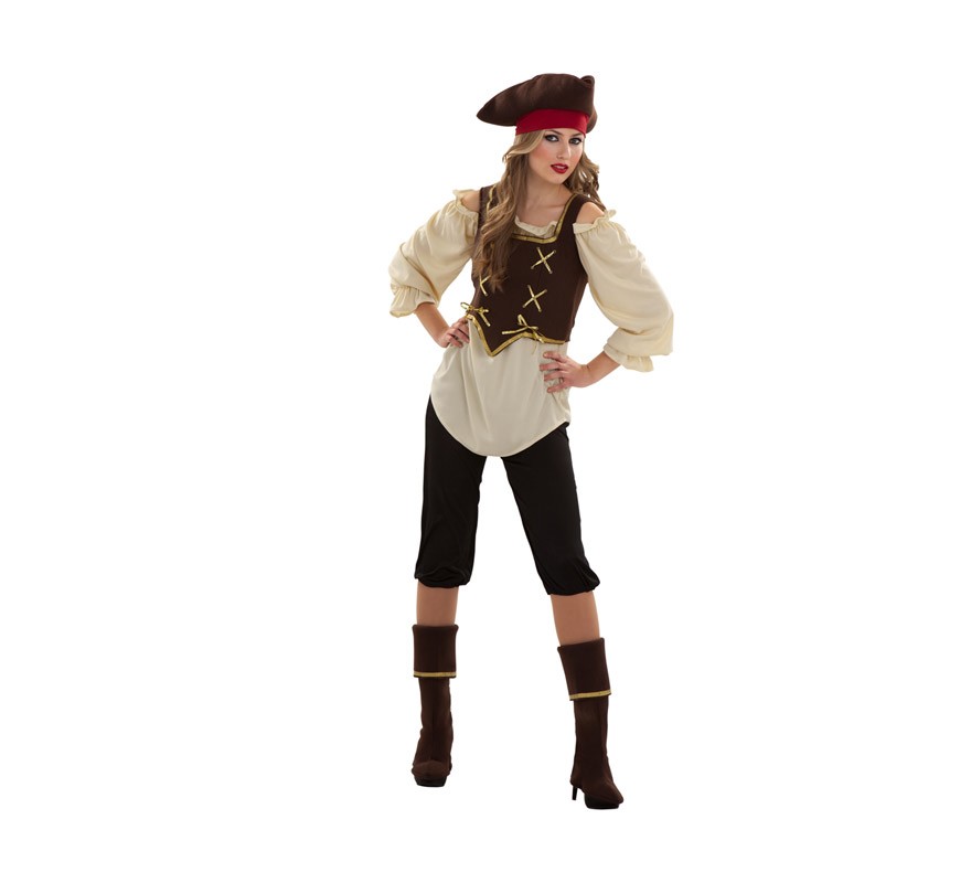 idioma sala compromiso Disfraz Clásico de Pirata con Sombrero para Mujer - MiDisfraz