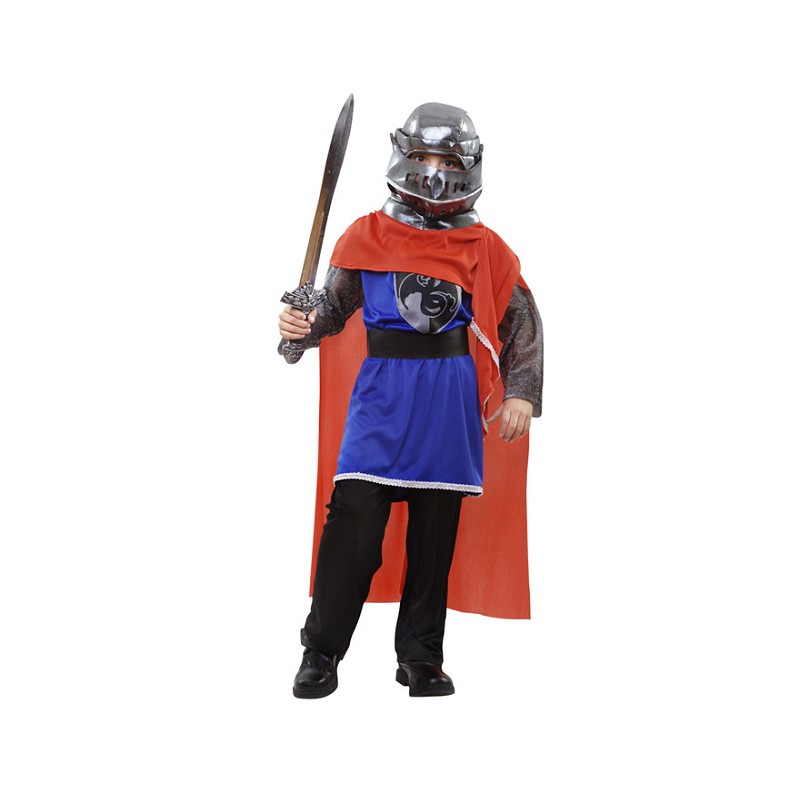 Disfraz de Caballero Medieval con Capa Roja para Niño - MiDisfraz