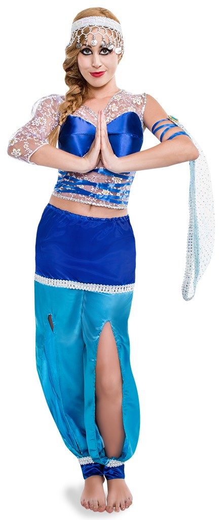 Disfraz de Bailarina Arabe Azul con Pano para Mujer MiDisfraz